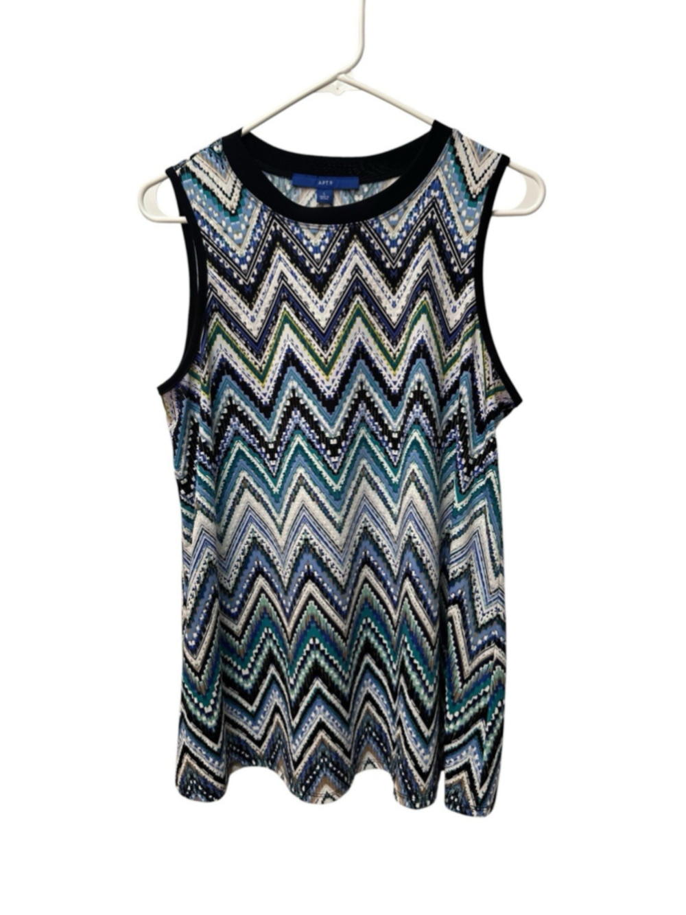Apt 9 Sleeveless Blouse Lightweight Top Womens Large Multicolored Blue Summer